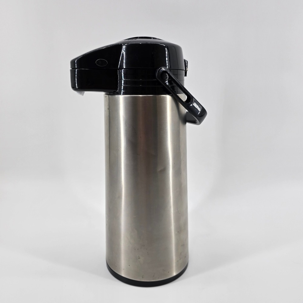 Aladdin Airpot Thermal Coffee Carafe Pump Action Silver Black 10-01424-002